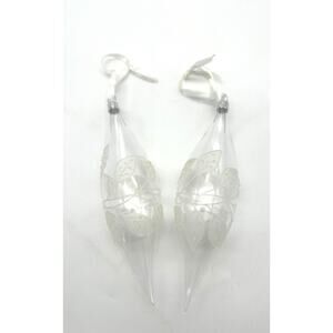 Vintage Hand Blown Teardrop/Finial Clear Glass 7” Christmas Ornaments